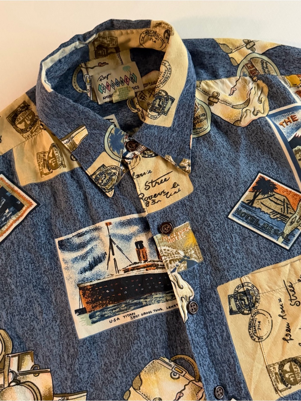 Vintage Reyn Spooner Button Up Men MED Rayon Surf Beach Hawaiian Shirt